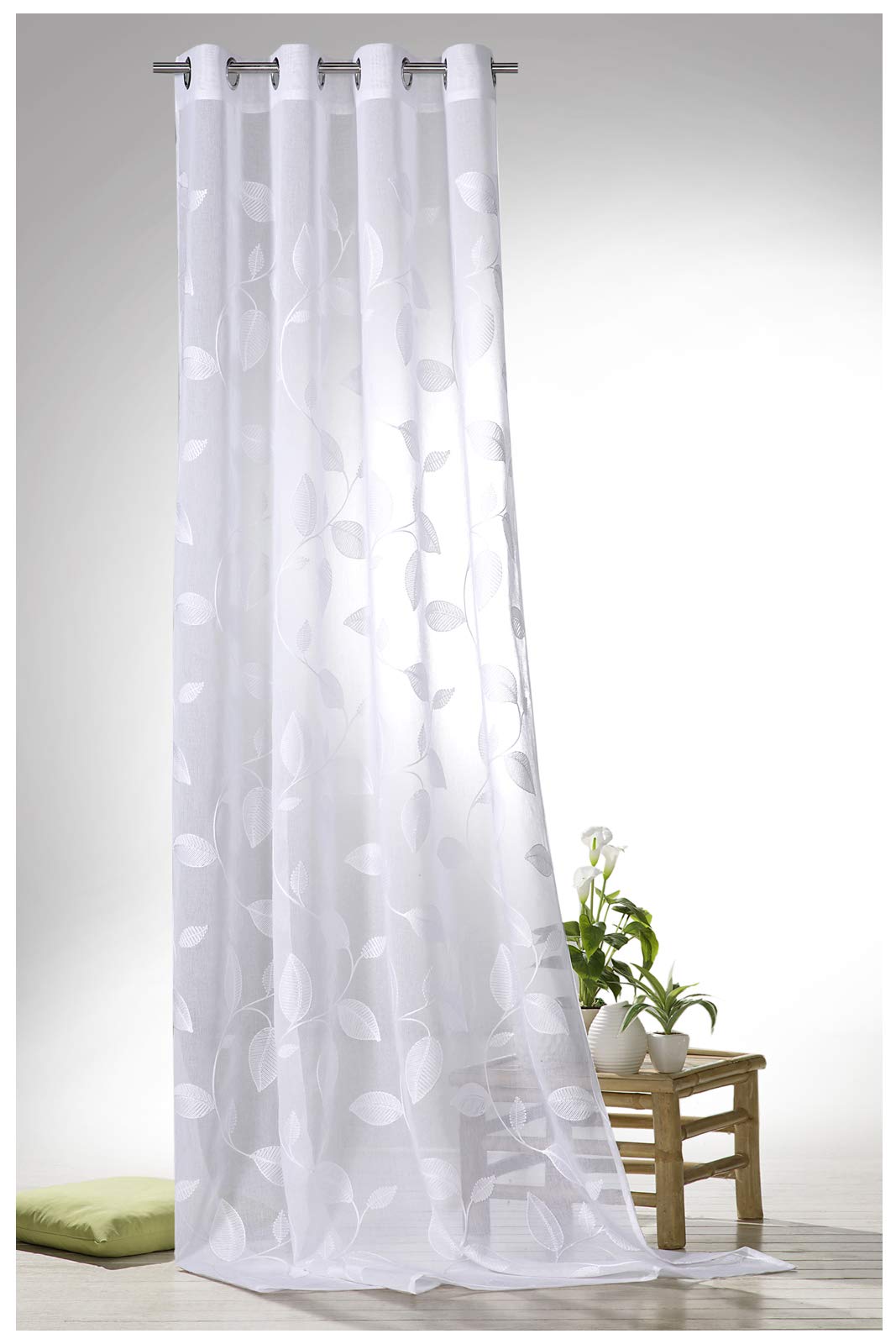 heimtexland Natural Chic Ösenschal 225x140 cm Weiß transparent