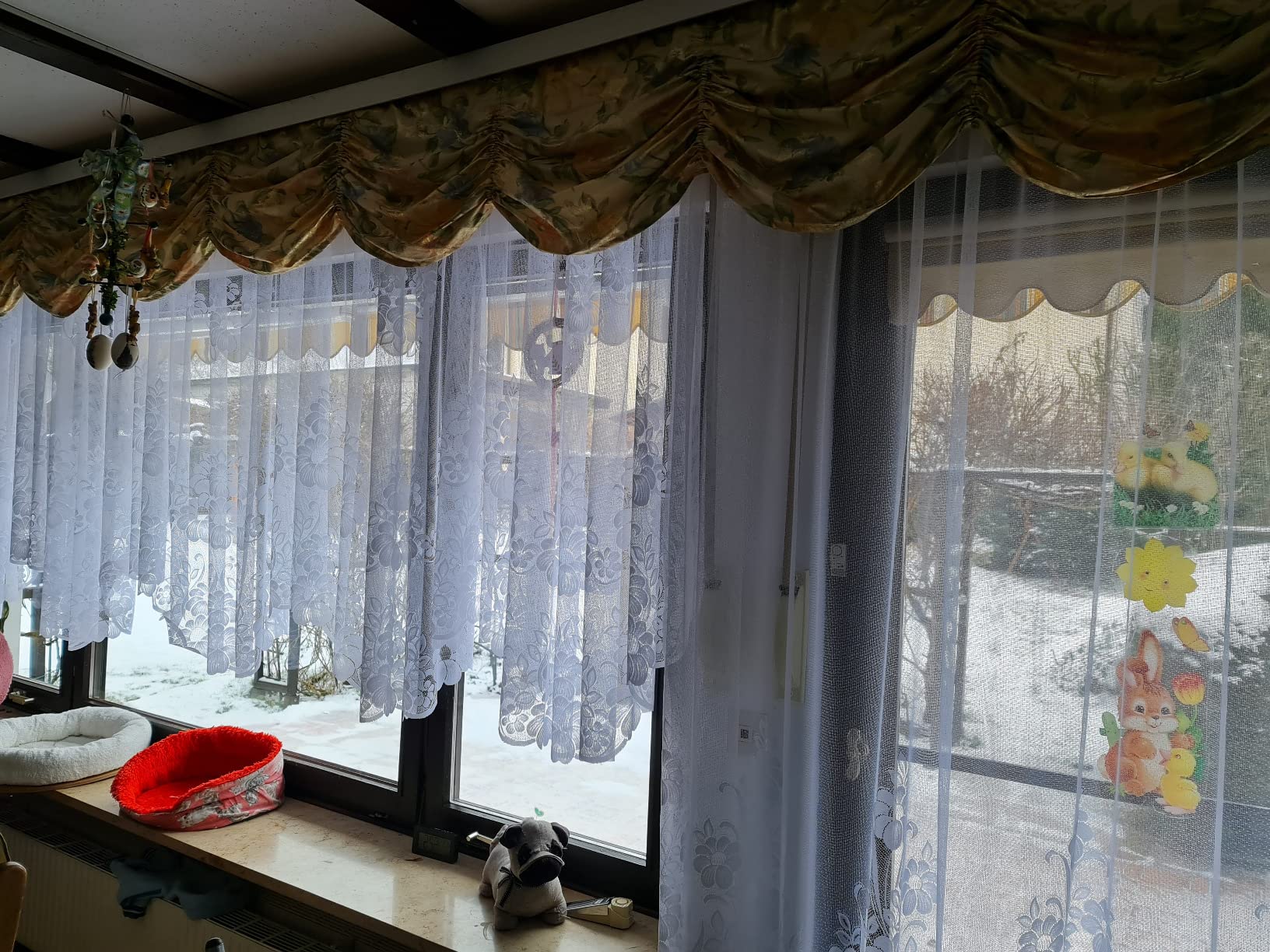 heimtexland Jacquard Typ1 Bogenstore 125x300 cm weiß halbtransparent