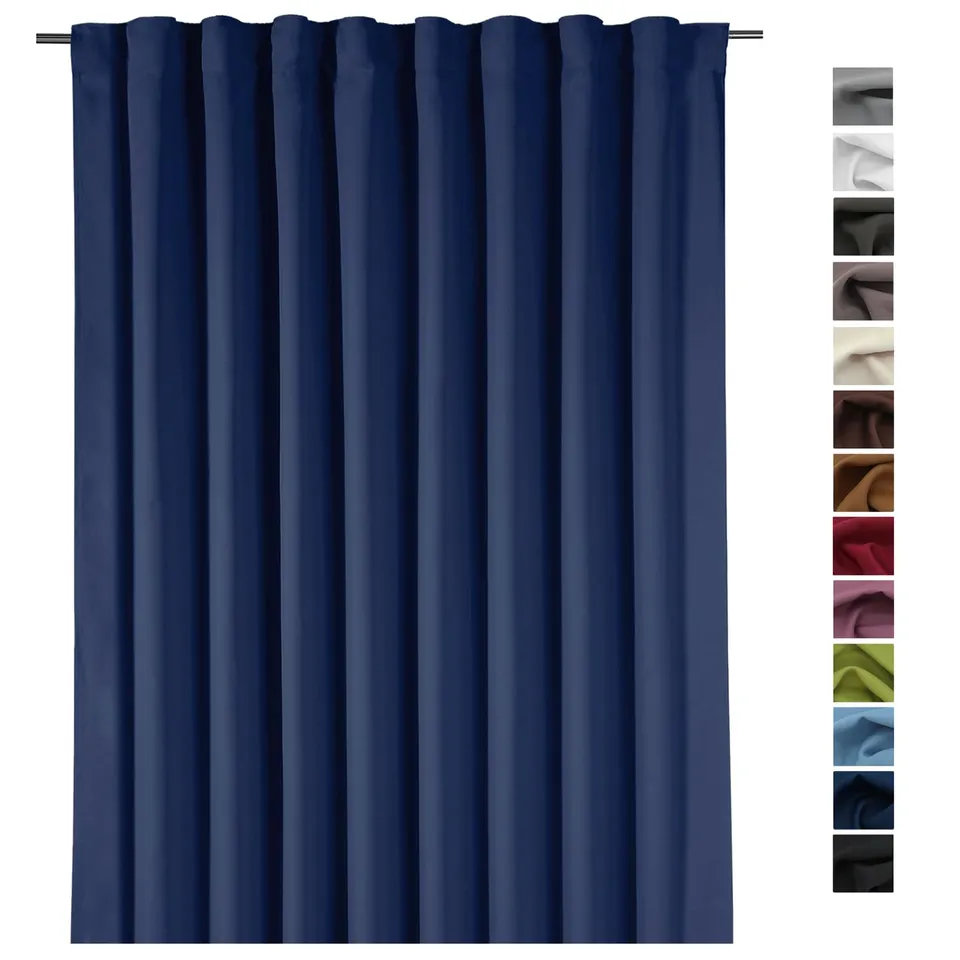 heimtexland Typ139 Gardine blickdicht 245x275 cm Dunkelblau