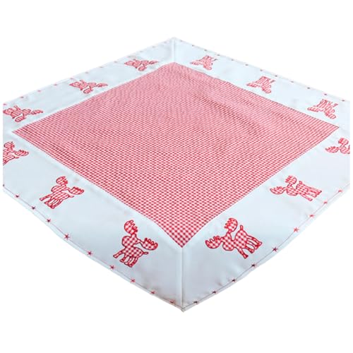 heimtexland Typ292 Tischdecke Vichy-Karo 85x85 cm Rot Elch