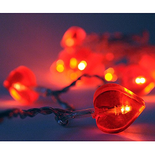 HAB & GUT L006-R Lichterkette Herzen Rot 5 m