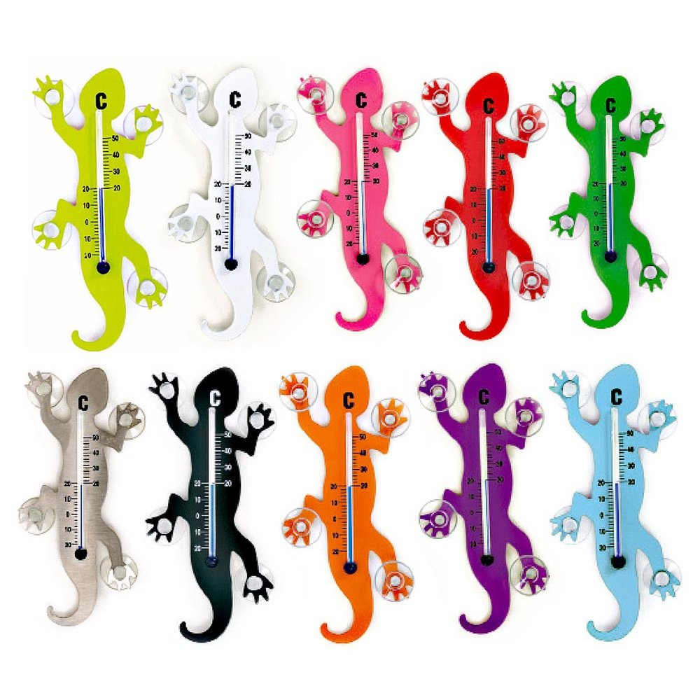 HAB&GUT Gecko Fensterthermometer Schwarz 14 cm