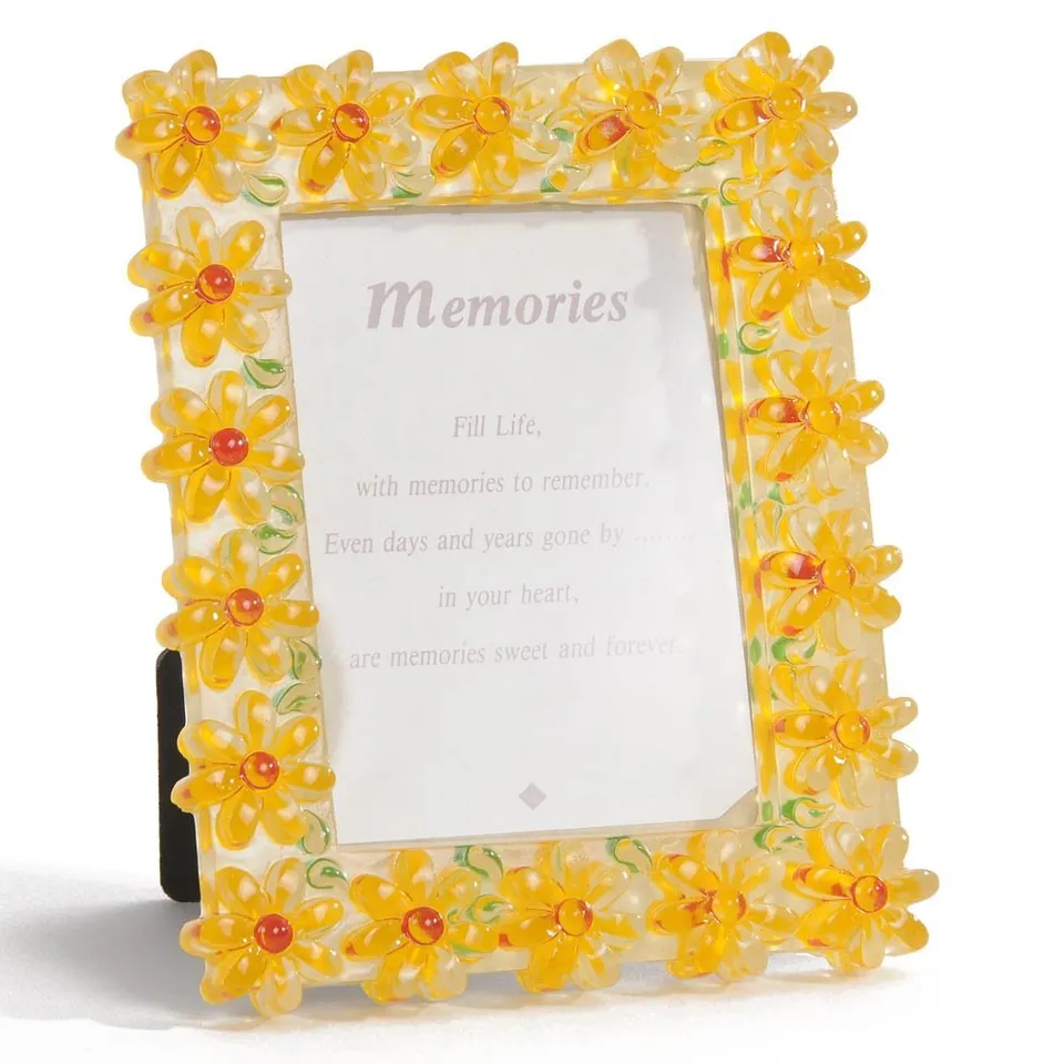 HAB & GUT Flowers Bilderrahmen Gelb 13x11 cm Blumenmuster