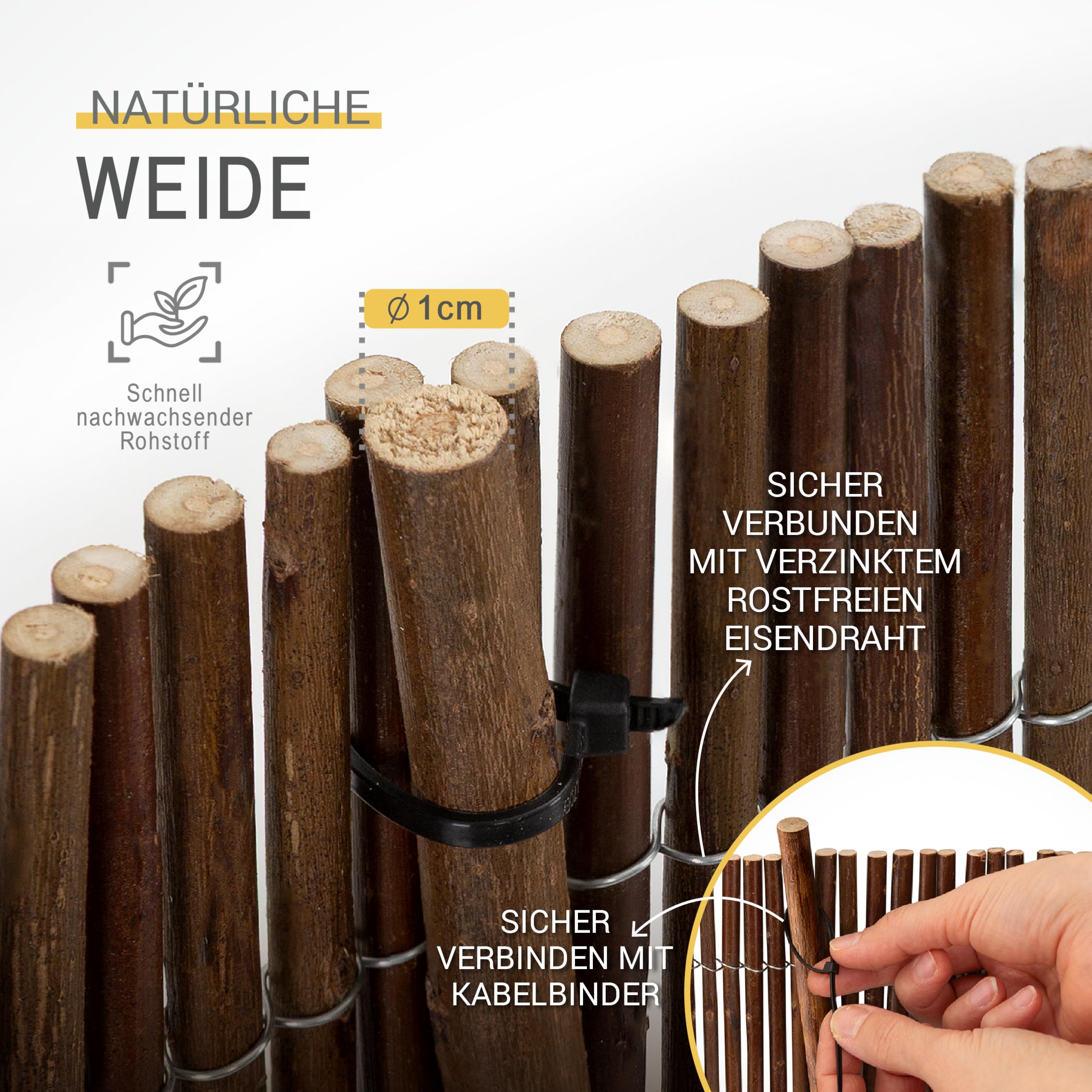 Sol Royal WB79 Beeteinfassung Weide 40x300 cm zum Stecken