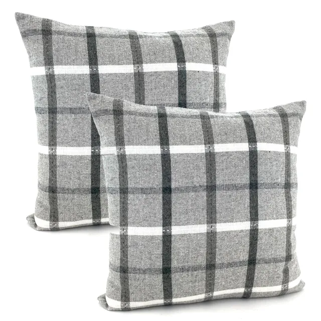 heimtexland Typ899 Kissenhülle 45x45 cm grau-weiß 2er