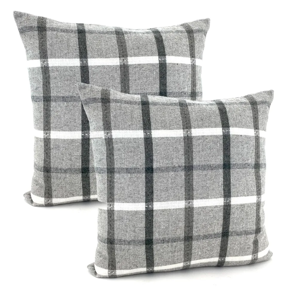 heimtexland Typ899 Kissenhülle 45x45 cm grau-weiß 2er