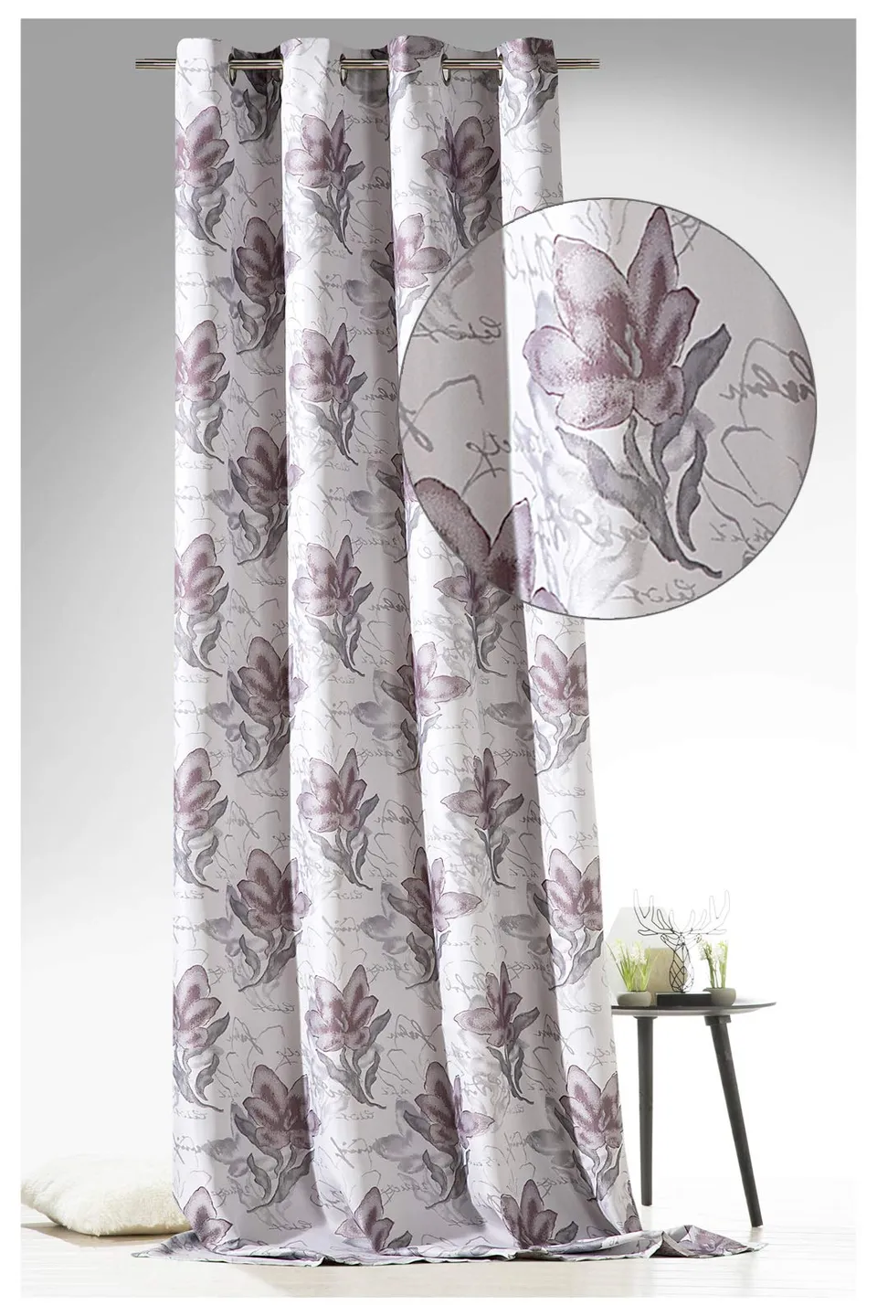 heimtexland Typ701 Ösenschal 245x140 Aubergine blickdicht