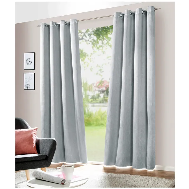 heimtexland Typ709 Ösenschal Verdunkelung 245x140 silber