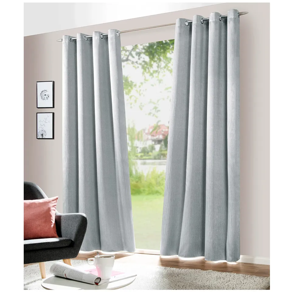 heimtexland Typ709 Ösenschal Verdunkelung 245x140 silber