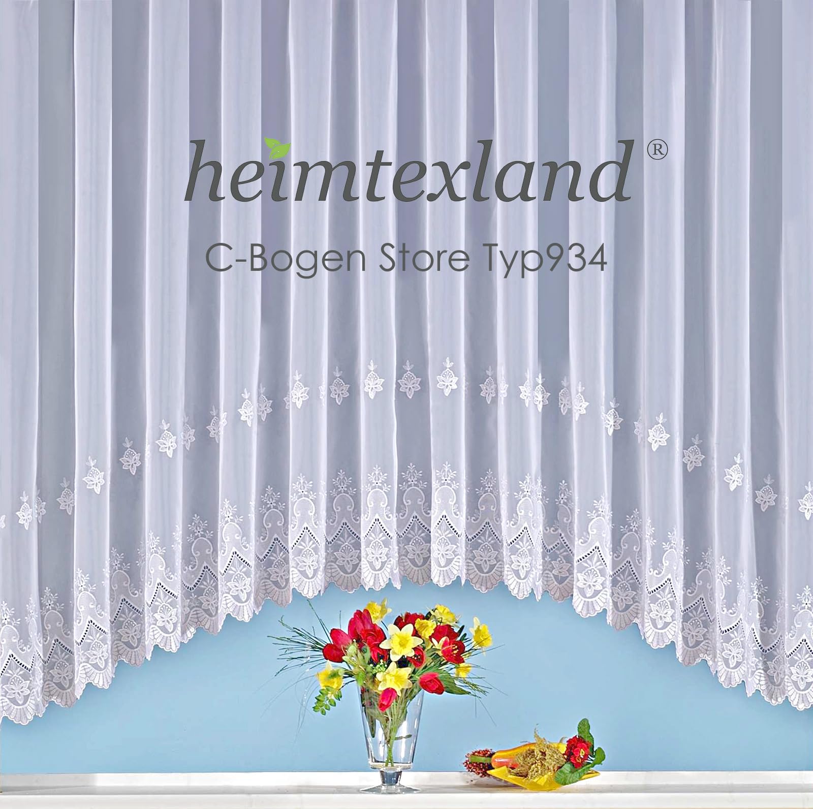 heimtexland Typ934 Store Gardine 175x300 cm weiß Stickerei