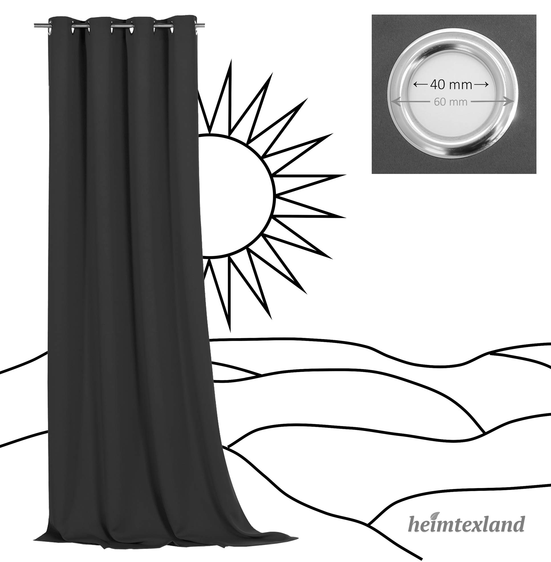 heimtexland Typ564 Ösenschal 245x140 Natur Silber blickdicht