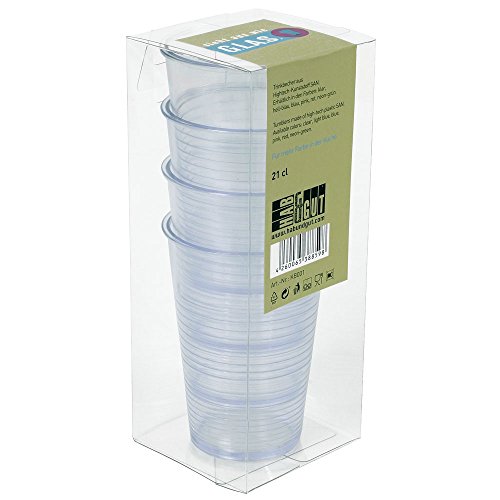 HAB & GUT KB001 Trinkbecher transparent 21 cl 4er-Set Kunststoff