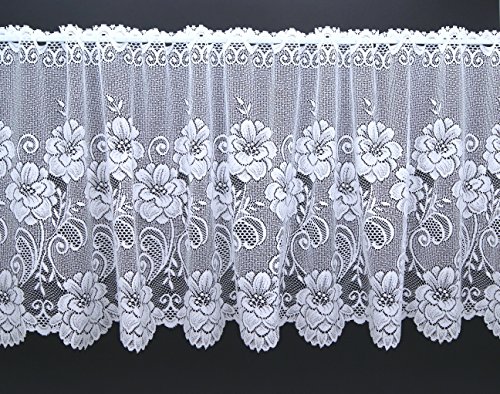 heimtexland Typ318 Scheibengardine Weiß 52x145 Jacquard