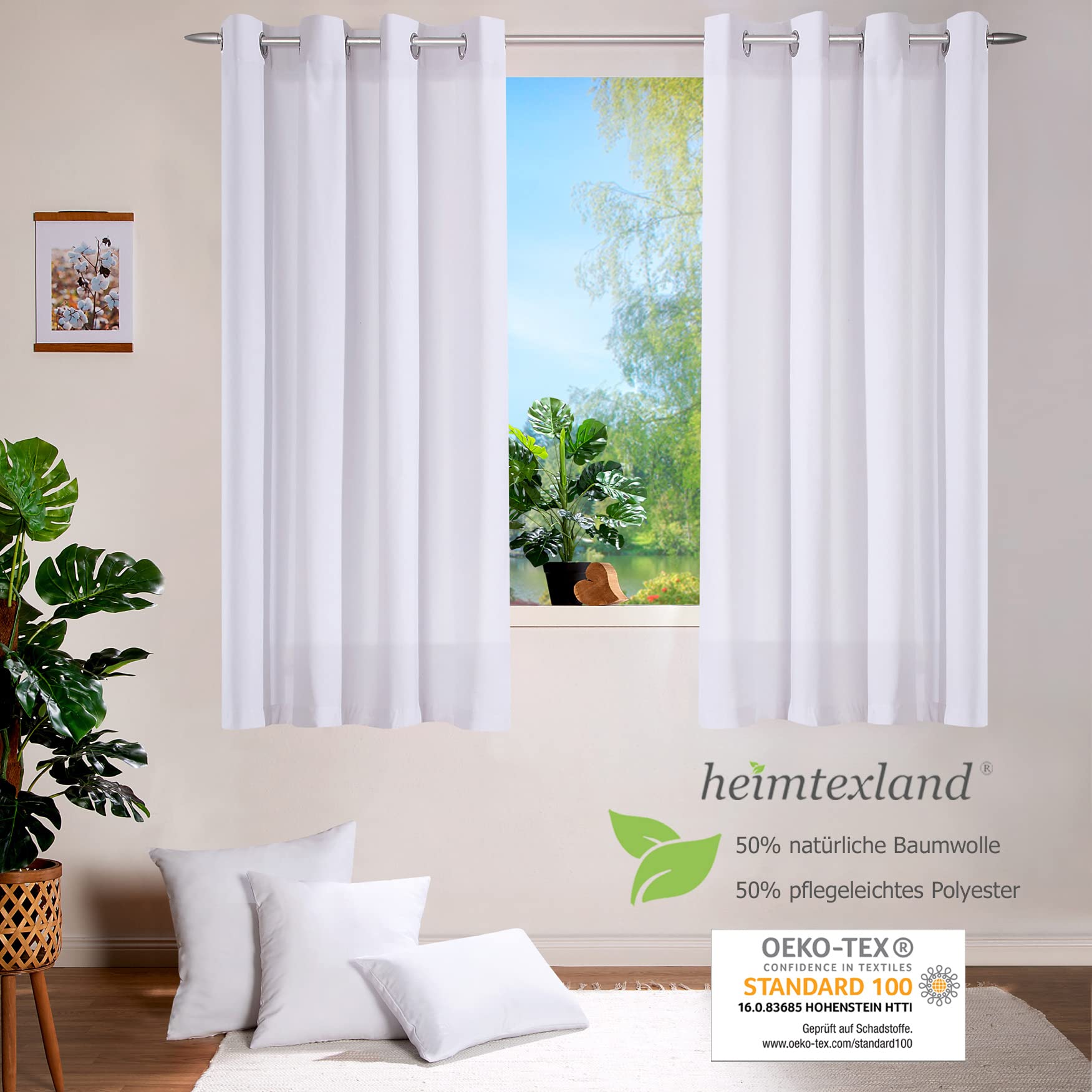 heimtexland Typ849 Ösenschal Petrol 245x140 blickdicht