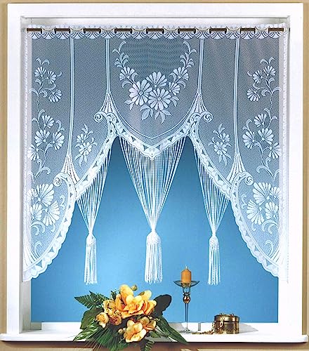 heimtexland Typ300 Scheibengardine M-Bogen 100x105 cm Weiß