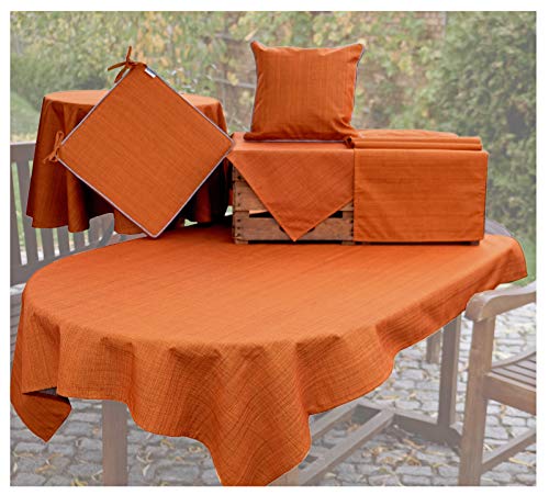 heimtexland Typ645 Tischdecke 130x160 terra Outdoor meliert