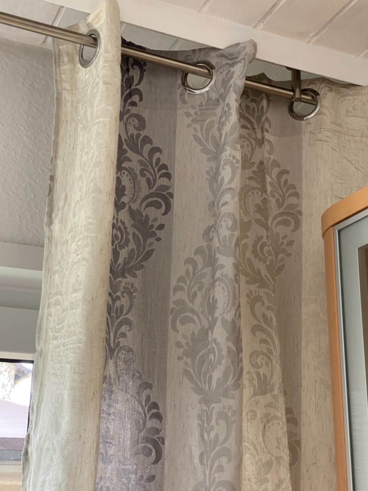 heimtexland Typ564 Ösenschal 245x140 Natur Silber blickdicht