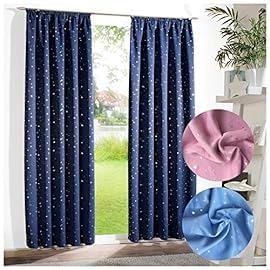 heimtexland Sterne Typ639 Verdunklungsgardine 175x135 cm Nachtblau