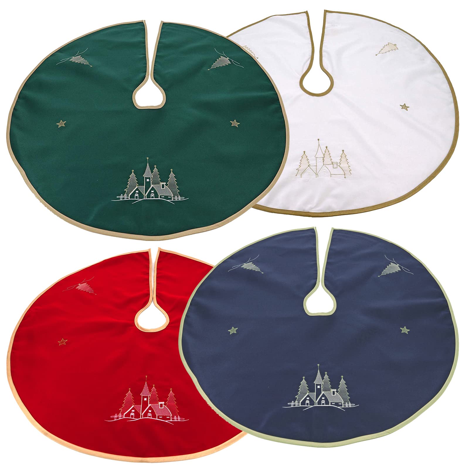 heimtexland Typ618 Christbaumdecke 90 cm Grün bestickt