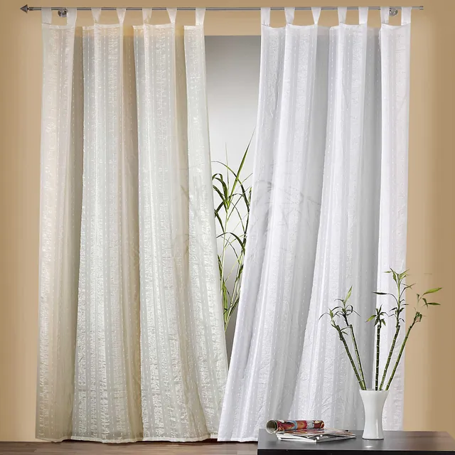 heimtexland Schlaufenschal Gardine 245x140 cm Natur halbtransparent