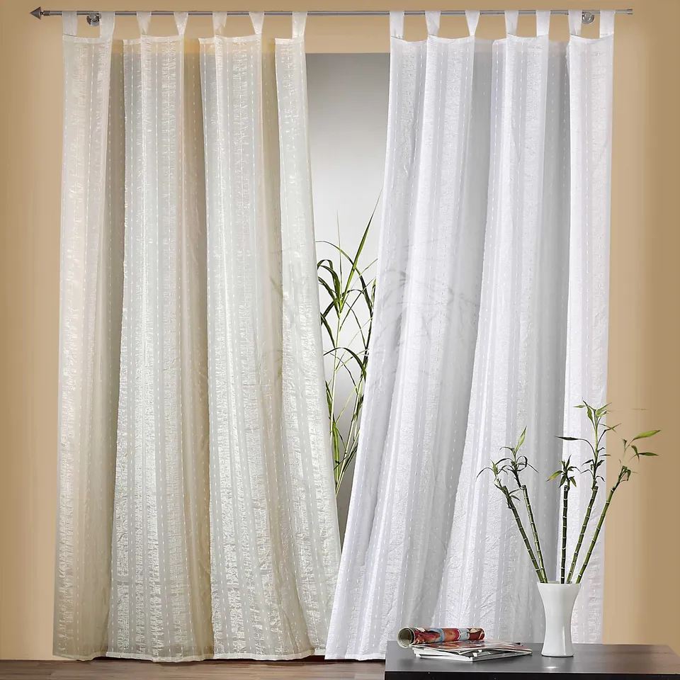 heimtexland Schlaufenschal Gardine 245x140 cm Natur halbtransparent