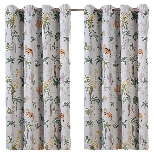 heimtexland Typ922 Safari Vorhang 145x135cm Ösenschal 2er-Set