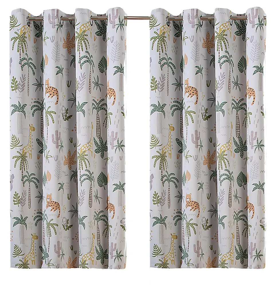 heimtexland Typ922 Safari Vorhang 145x135cm Ösenschal 2er-Set