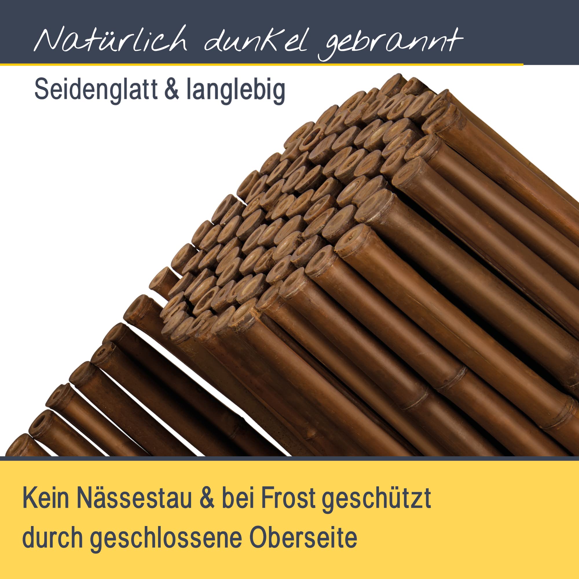 Sol Royal B23 Bambus Sichtschutzzaun 150x250 cm dunkelbraun witterungsbeständig