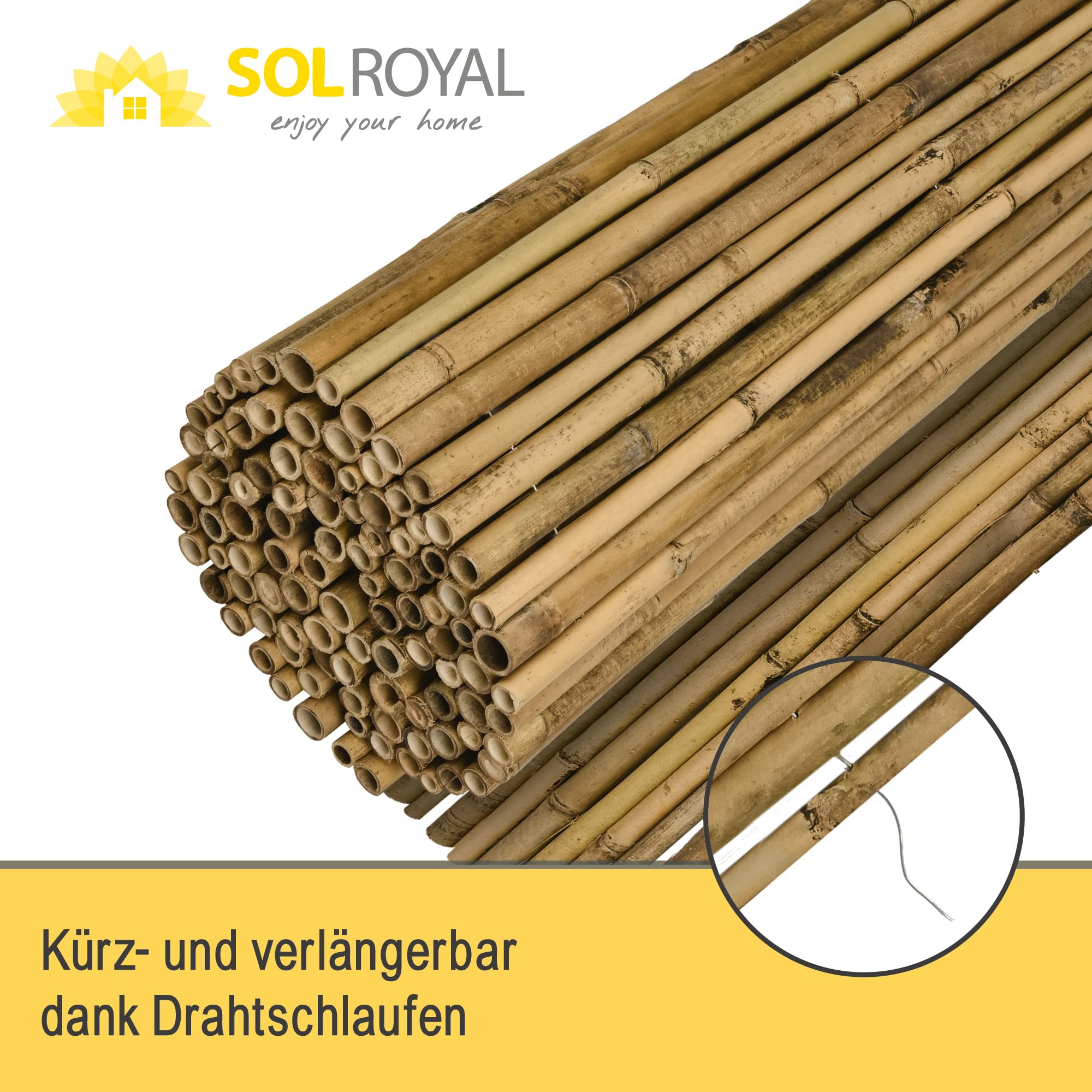 Sol Royal B38 Sichtschutzmatte 100x250 cm Bambus