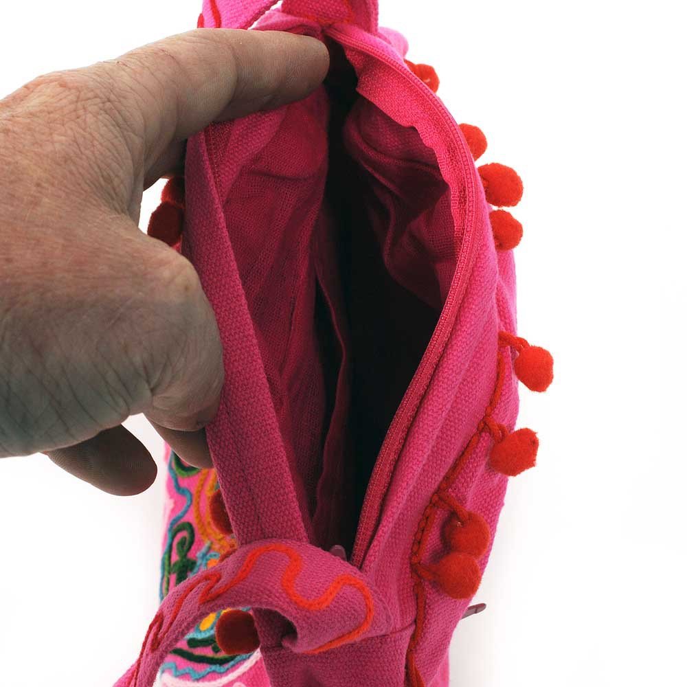 HAB & GUT Nepal Goa Crossbody Handtasche pink bestickt Baumwolle