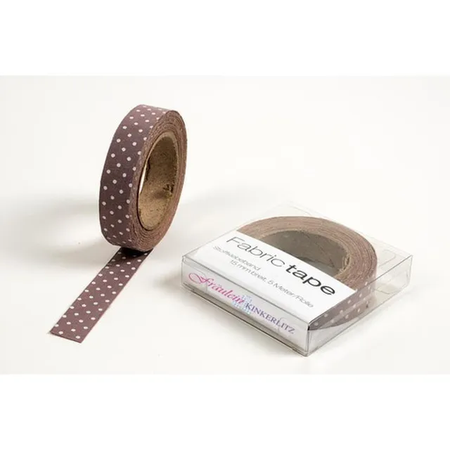 HAB & GUT Fräulein Kinkerlitz TT012V Stoffband Punkte Braun 5 m
