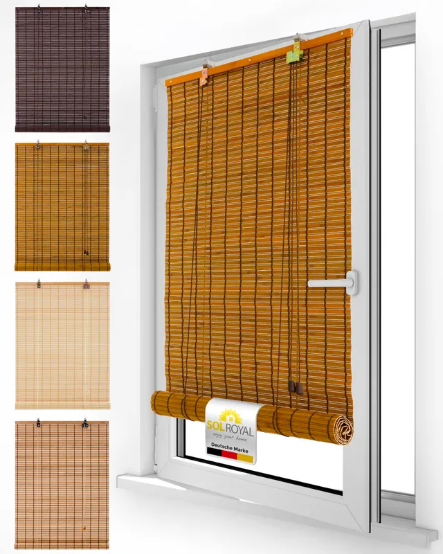 Sol Royal Bambus Rollo 60x160 cm Natur ohne Bohren blickdicht