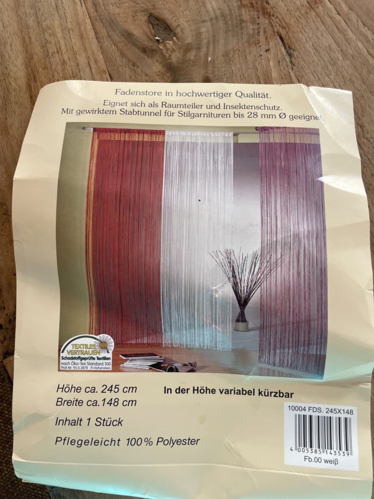 heimtexland Typ121 Fadengardine 245x95 Champagner kürzbar