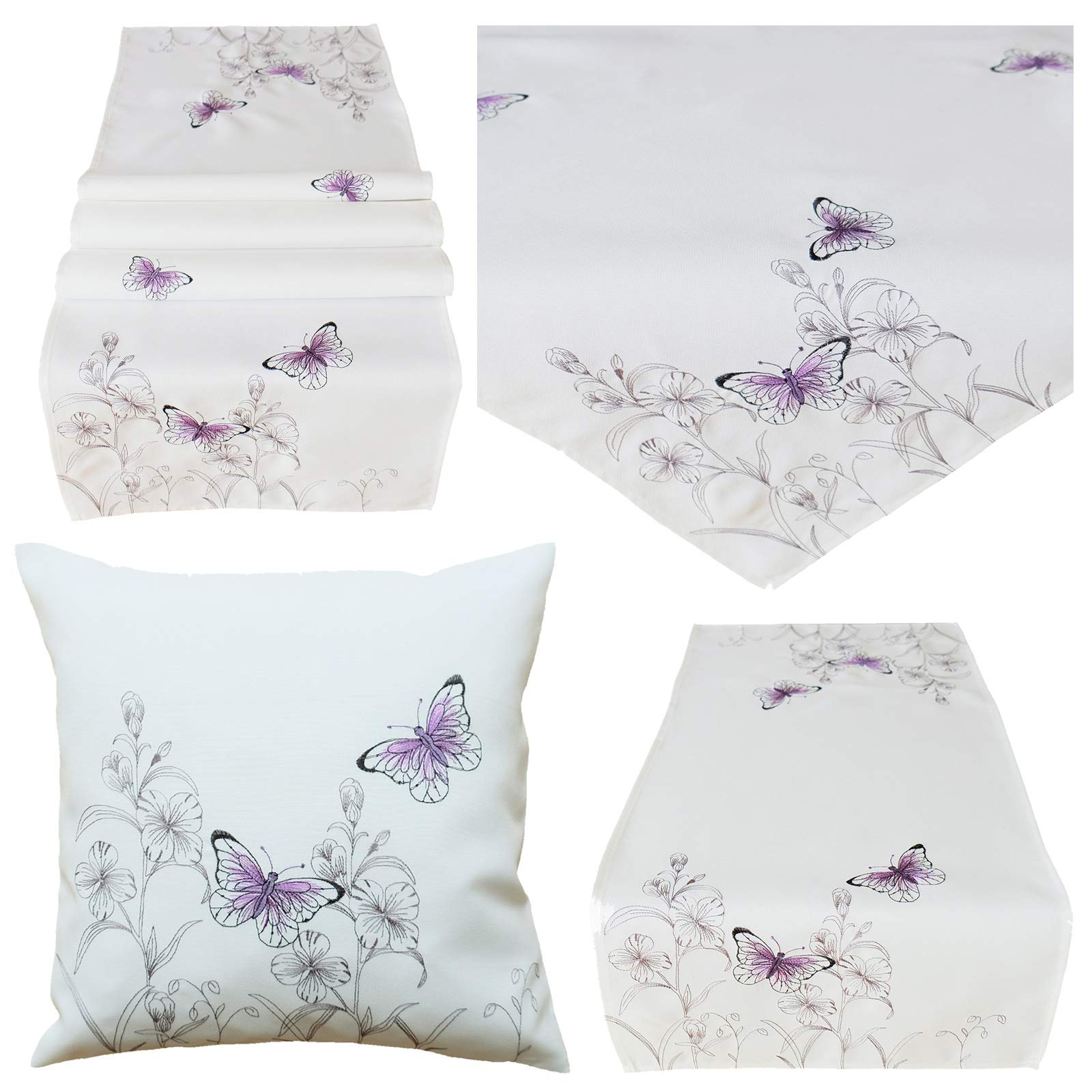 heimtexland Butterfly Typ680 Kissenhülle 40x40 lila bestickt