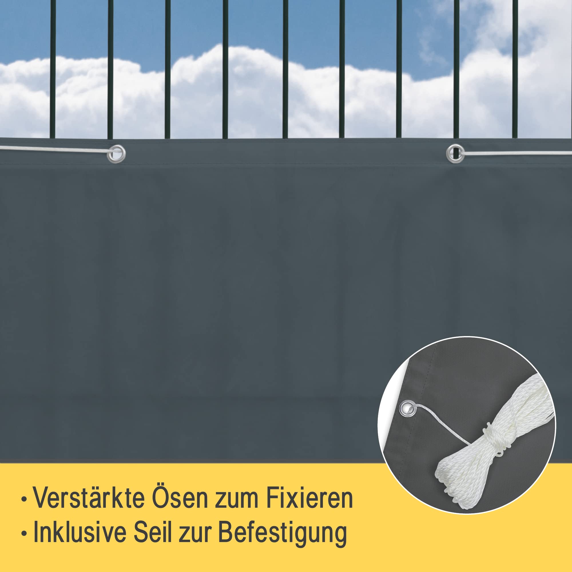 Sol Royal SolVision PB2 Balkonsichtschutz 90x600 Grau