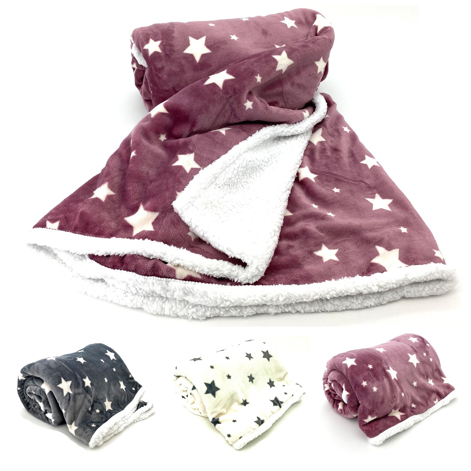 heimtexland Typ718 Kuscheldecke 200x150 cm grau Sterne