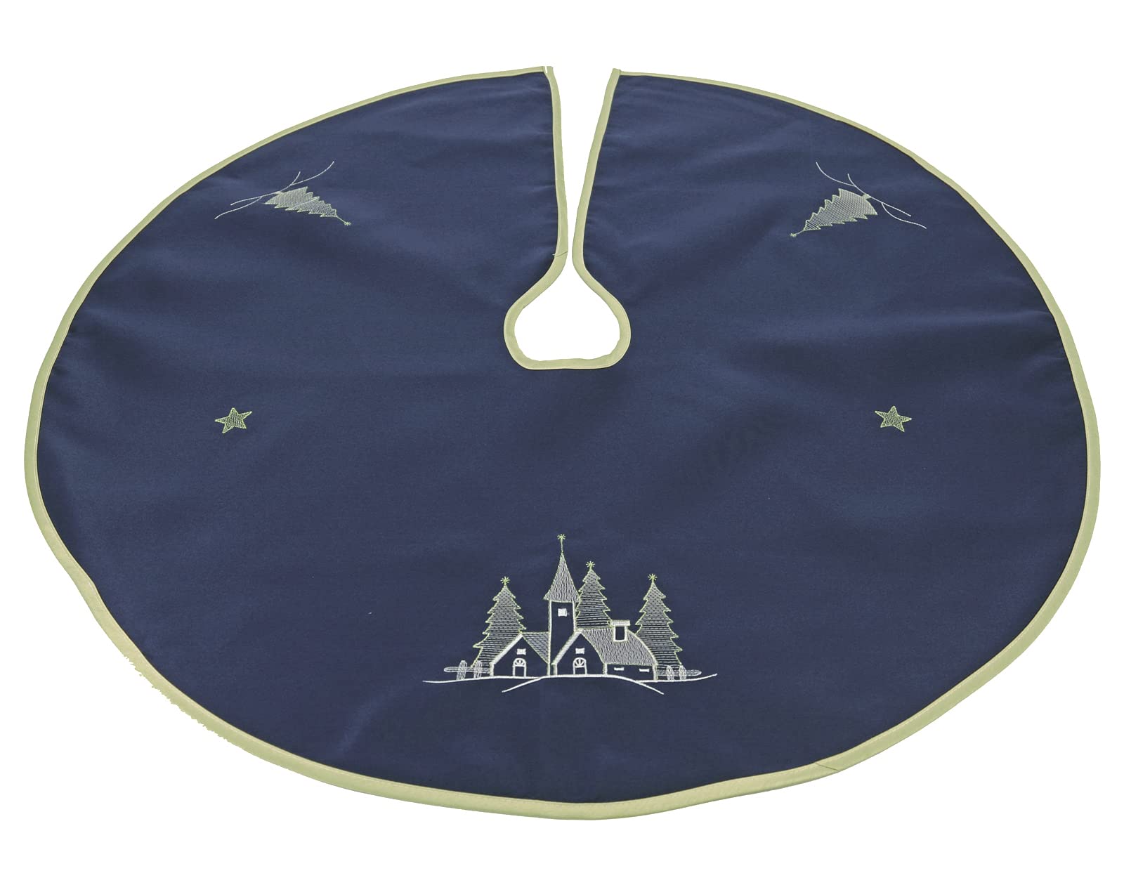 heimtexland Typ618 Christbaumdecke 90 cm Grün bestickt