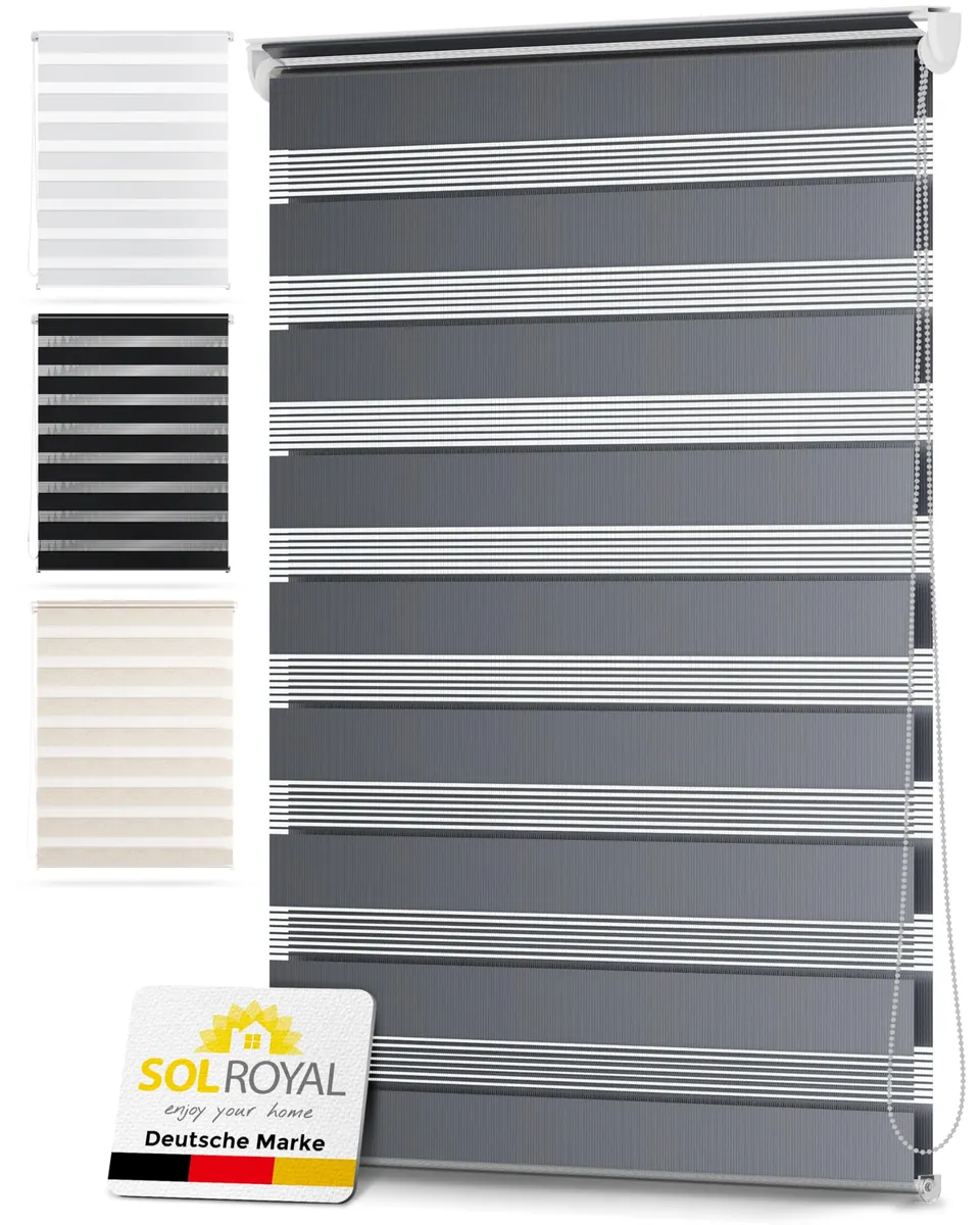 Sol Royal Klemmfix Doppelrollo 60x220 cm Weiß blickdicht