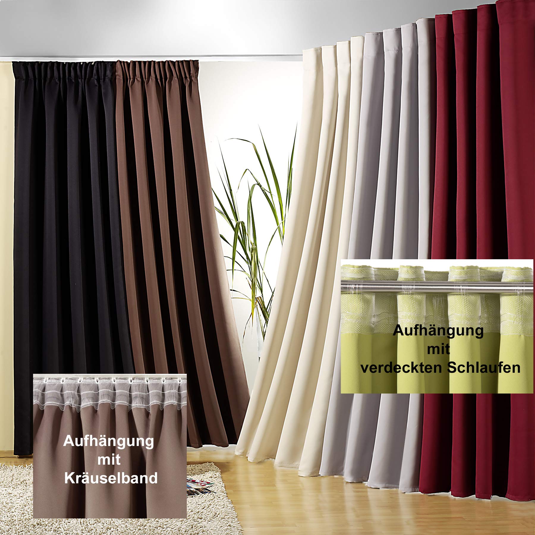 heimtexland Typ139 Gardine blickdicht 245x275 cm Dunkelblau