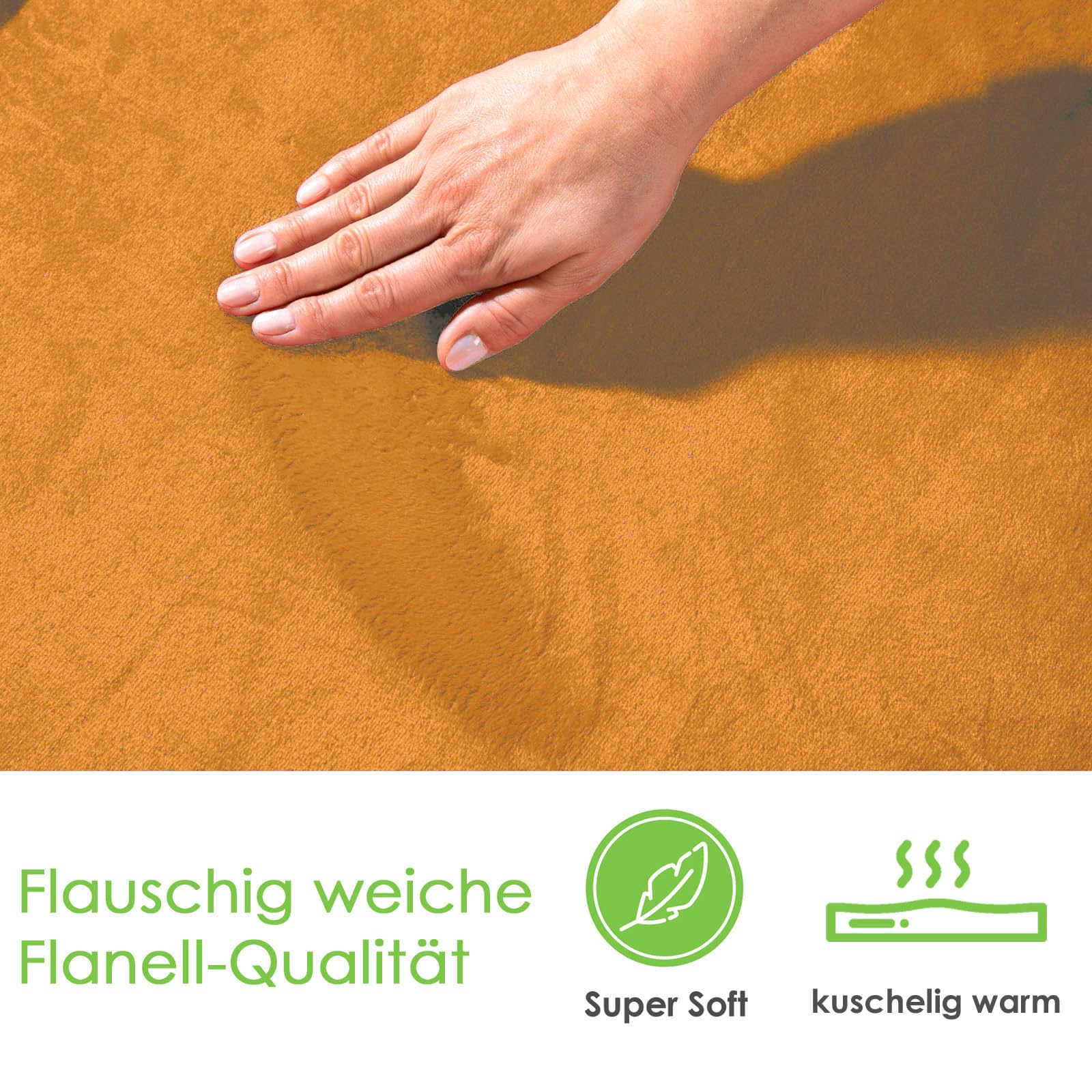 heimtexland Typ751 Teddy Bettwäsche 135x200 cm Curry Flanell