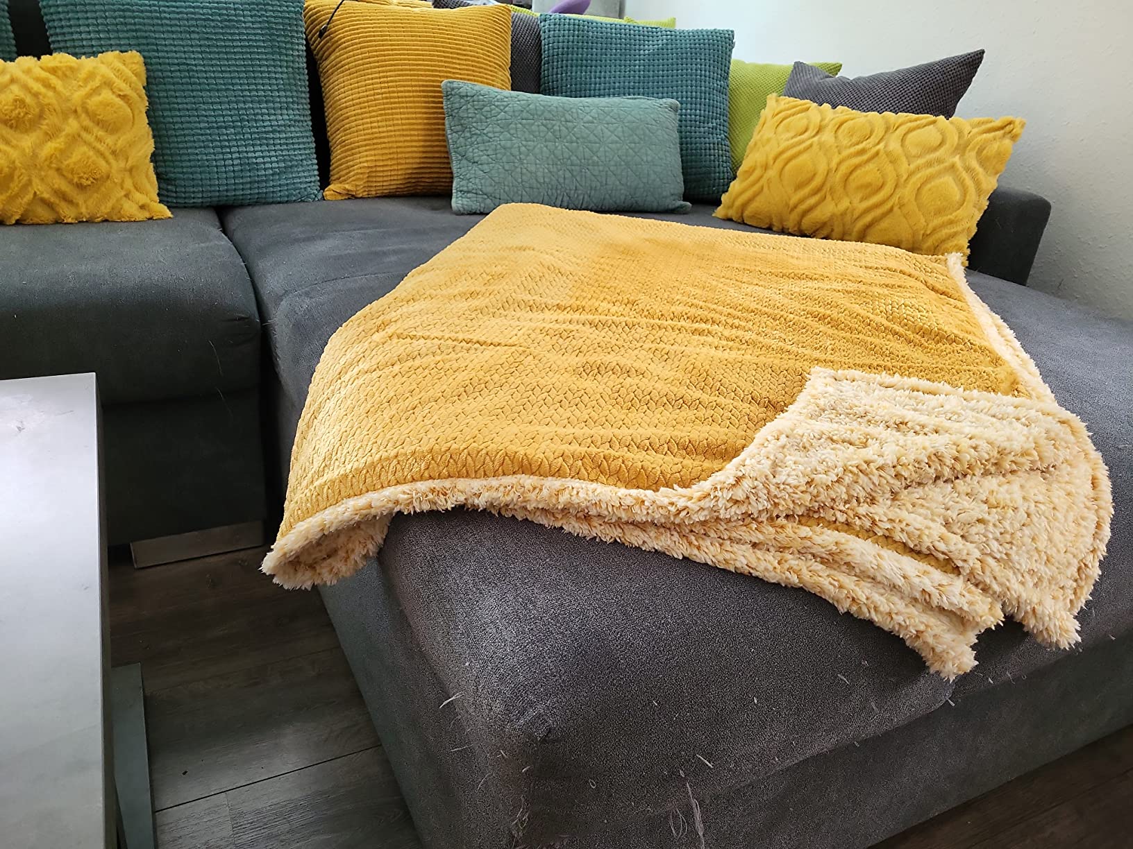 heimtexland Typ781 Sherpa Kuscheldecke 200x150 anthrazit extra warm