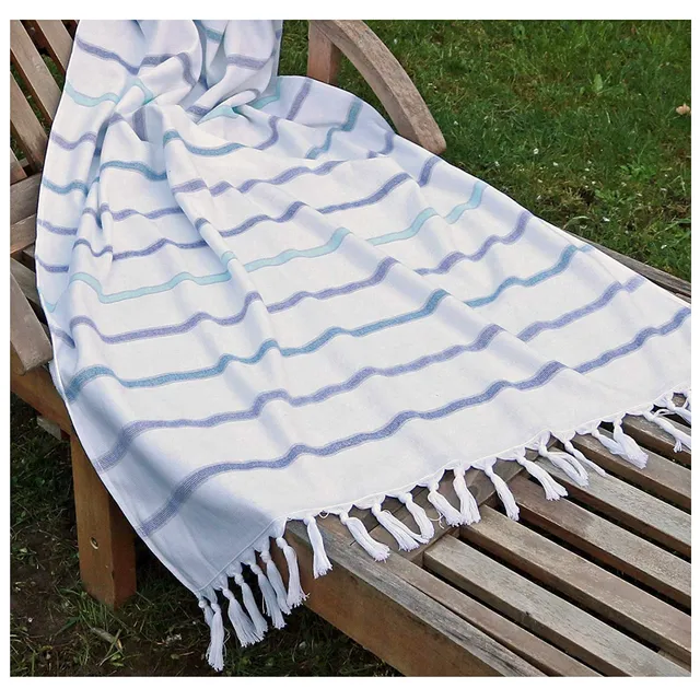 heimtexland Typ435 Hamamtuch 80x160cm Dunkle Streifen Baumwolle