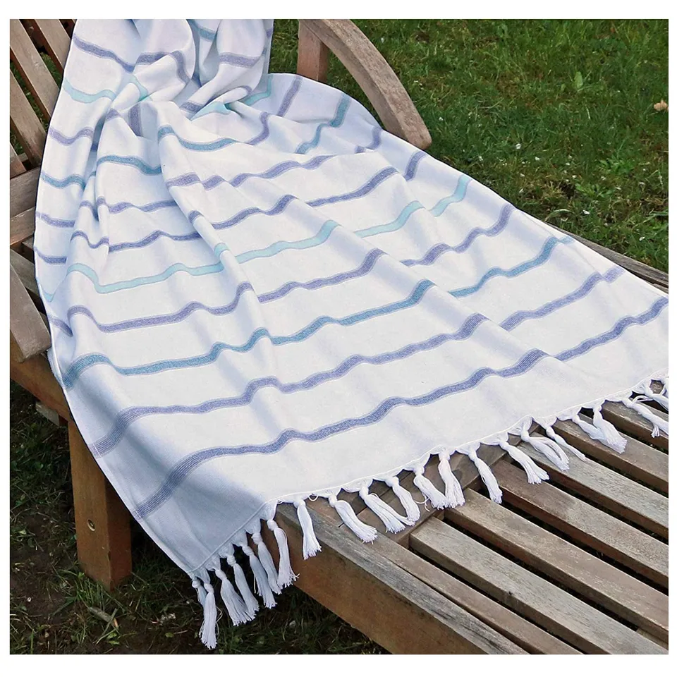 heimtexland Typ435 Hamamtuch 80x160cm Dunkle Streifen Baumwolle