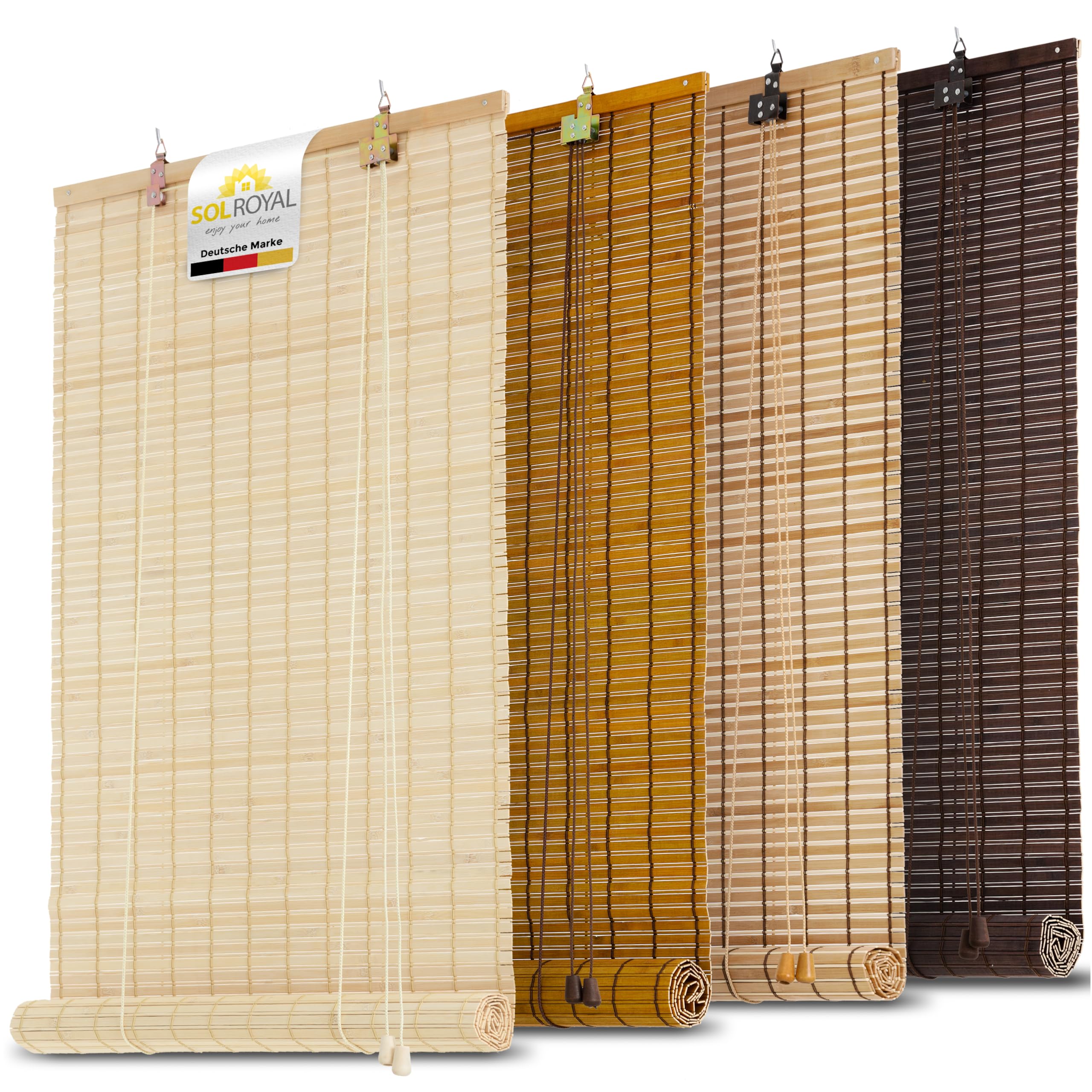 Sol Royal Bambus Rollo 60x160 cm Natur ohne Bohren blickdicht