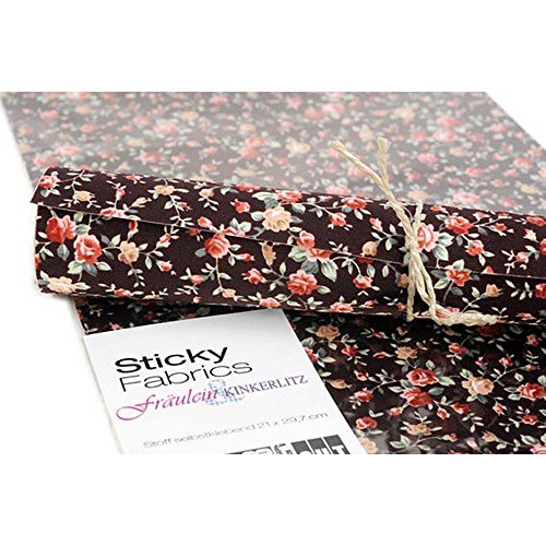 HAB & GUT Fräulein Kinkerlitz TS030 Stoffbogen Rosen Schwarz DIN A4