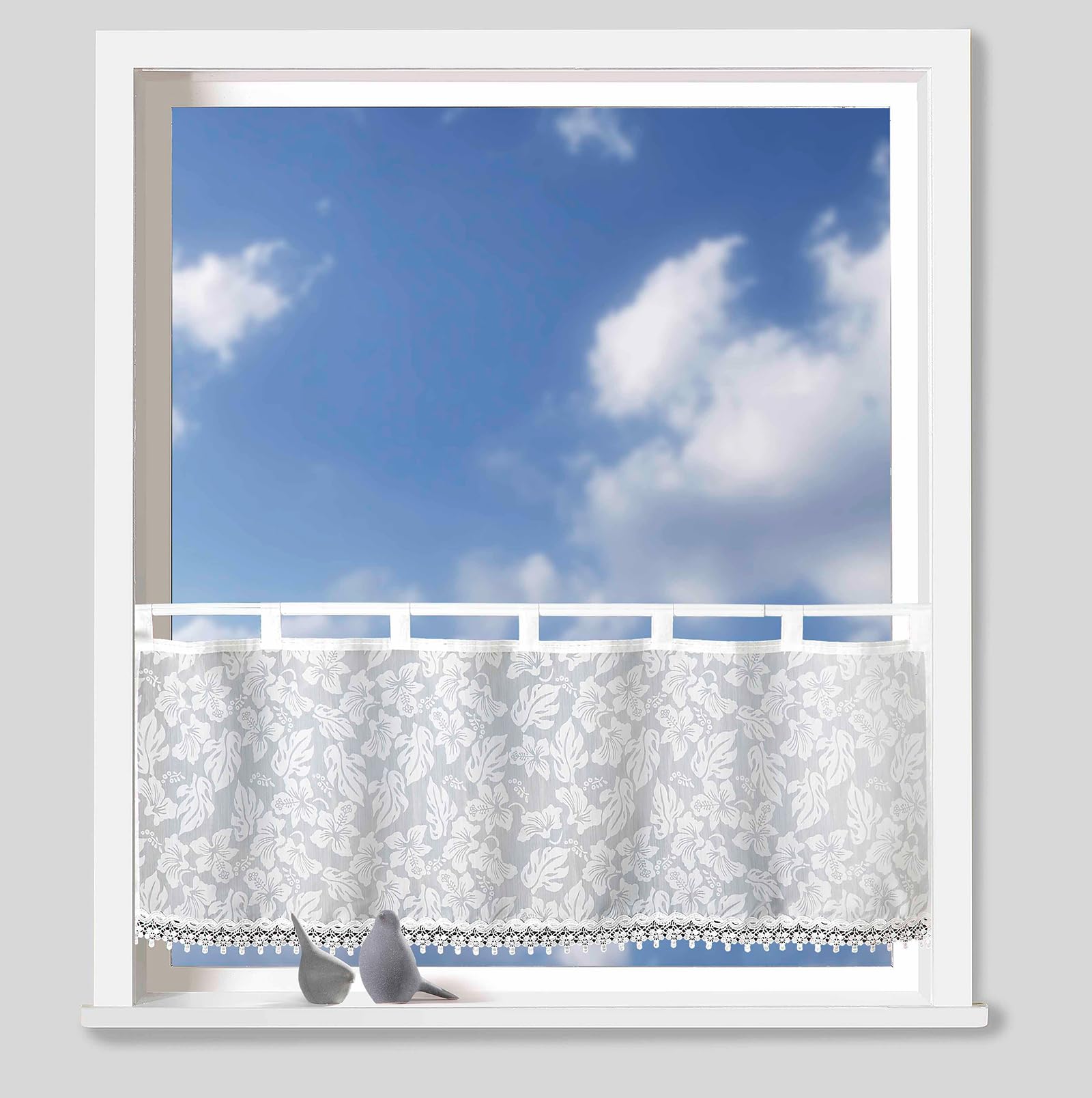heimtexland Typ928 Scheibengardine 45x120 cm Natur Ranke