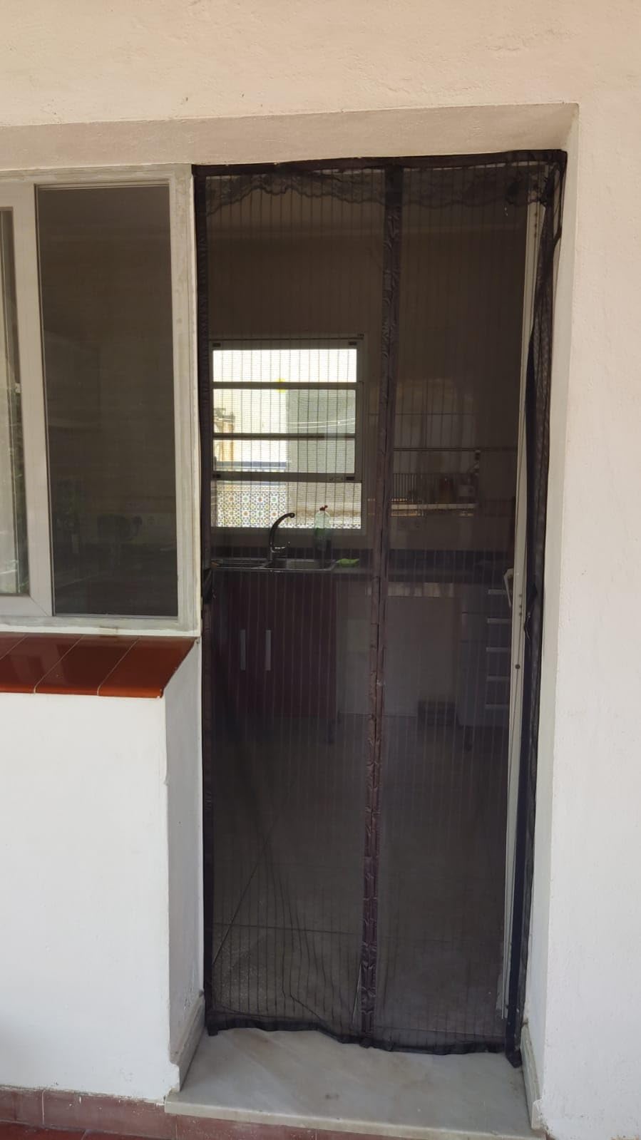 ARCOL Fliegengitter Balkontür 100x220 cm Magnet Grau-Weiß