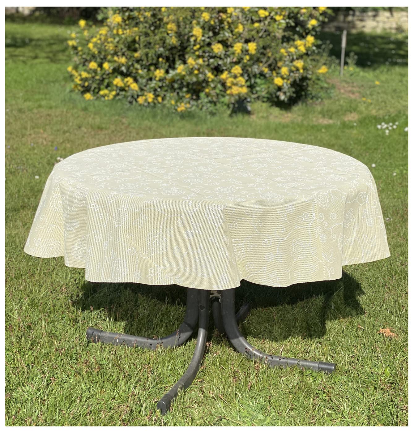 heimtexland Typ798 Gartentischdecke blau 160 rund wetterfest