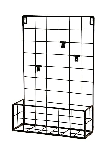 HAB & GUT CR201 Wandgitter schwarz 26x38 mit Korb und Clips