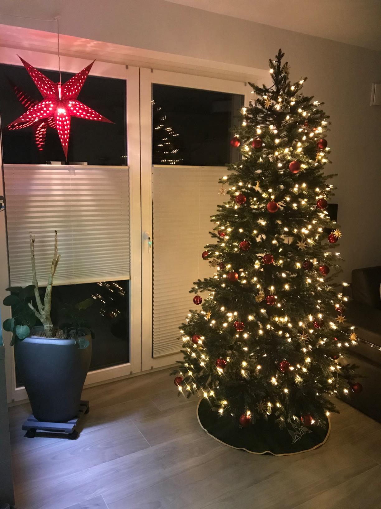 heimtexland Typ618 Christbaumdecke 90 cm Grün bestickt
